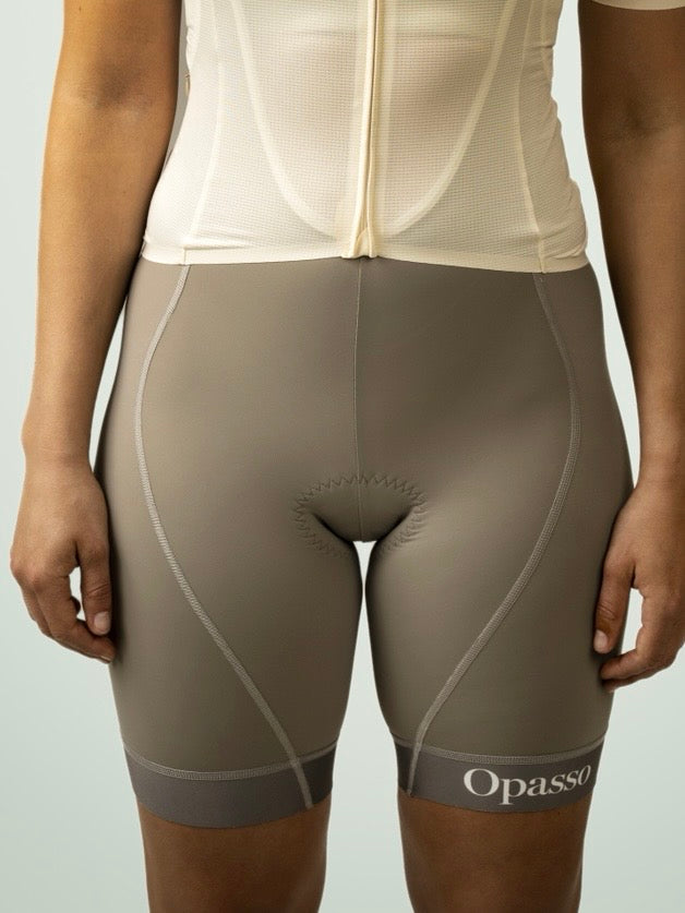 Women's cycling bib shorts Taupe